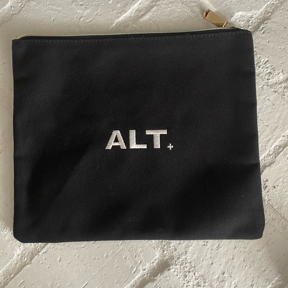 ALT swimwear, accessory or cosmetic bag with zipper, canvas cotton like, NWOT - Picture 1 of 2